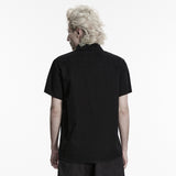 Pale Horse Men's Gothic Shirt with Skull in Black