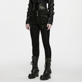 Belladonna Gothic Buckle and Studs Denim Skinny Pants