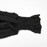 Void Requiem Men's Gothic Shirt with Ruffled Collar in Black