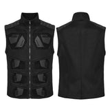 Phobos Cyberpunk Mesh Panelled Armor Vest Top Men's