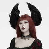 Carmilla Women's Gothic Crown with Feather Wings in Black