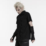 Pale Horse Men's Gothic Shirt with Skull in Black