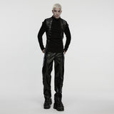 Crepuscule Gothic Faux Leather Inserts Top Men's