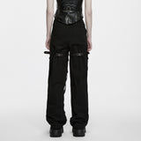 Morrigan Gothic Faux Leather Details Baggy Wide Leg Trousers