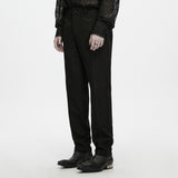 Guignol Men's Dark Embossed Trimmed Trousers in Black