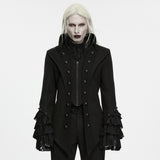Rood Men's Gothic Ruffled Dandy Jacket in Black