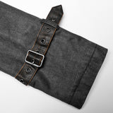 Huxley Steampunk Waxed Canvas Buckle Capelet Coat Men's
