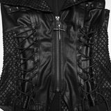 Aconite Women's Gothic Zipped Waistcoat Top in Black
