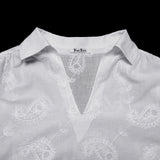 Cenotaph Men's Gothic Shirt with Paisley Embroidery in White