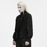 Brume Men's Gothic Embossed Appliqué Zipped Vest in Black