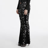Ascalon Gothic Velvet Skull Printed Pants