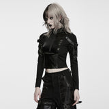 Liminal Gothic Faux Leather Zipped Top