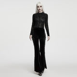 Là-Bas Women's Gothic Long Sleeve Lace Top in Black