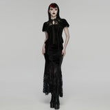 Crimson Elegy Women's Gothic Lace Top  in Black