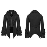 Rood Men's Gothic Ruffled Dandy Jacket in Black