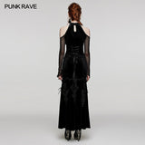 Antiphates Gothic Velvet Mesh Black Dress
