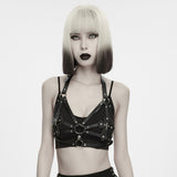Sleepy Hollow Women's Punk Cross Studded Chest Harness in Black