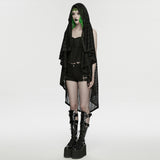 Dead Calm Women's Gothic Woven Mesh Sleeveless Hood