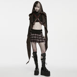 Morpheus Steampunk Hooded Drape Shrug in Coffee