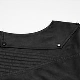 Dusk Rite Men's Gothic Zipped Sleeveless Jacket in Black