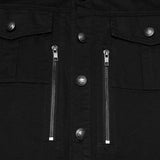 Carmilla Men's Gothic Shirt with Studded Shoulders in Black