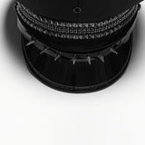 Dead Calm Gothic Military Studded Hat in Black
