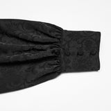 Heathcliff Men's Gothic Jacquard Ruffle Shirt in Black