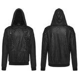 Cloister Punk Distressed Burnout Mesh Studded Hoodie Men's