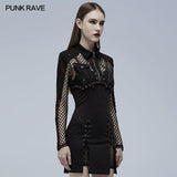 Ossuarium Gothic Mesh and Faux Leather Jacket
