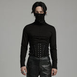 Prospero Men's Punk Lace-Up Corset Belt in Black