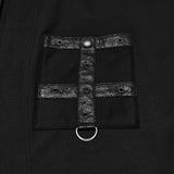 Raven Masque Men's Gothic Knit coat with Metal D-Rings in Black