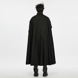 Willis Men's Gothic Military Strap Cloak in Black