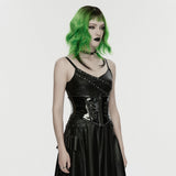 Nyx Gothic Zipped Patent Faux Leather Corset