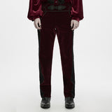 Thyrsus Men's Gothic Pants with Velvet in Red