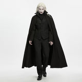 Auber Men's Gothic Black Duke Stand Collar Cloak in Black