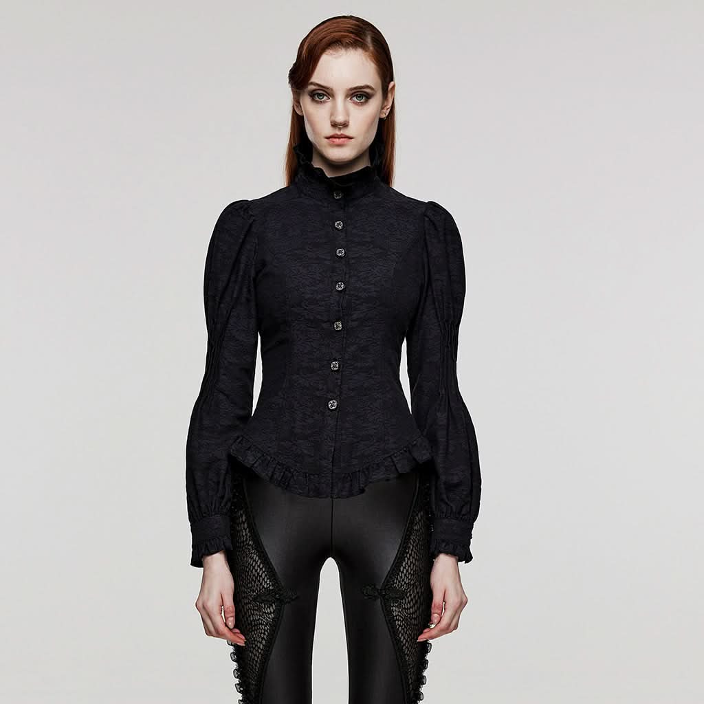 Gothic Renegade Button-Up Top - PunkRave