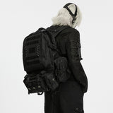 Brünnhilde Cyberpunk Tactical Backpack with Detachable Waist Bag in Black