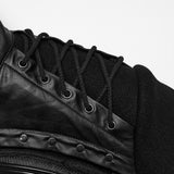 Roderick Men's Dark Military Armor Punk Coat in Black