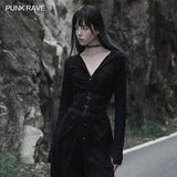 Akiko Corset With Buckles (Black) - PunkRave
