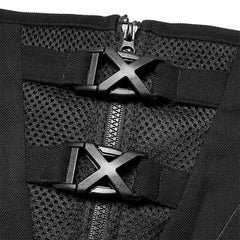 Akiko Corset With Buckles (Black) - PunkRave