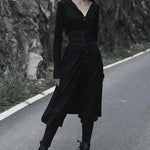 Akiko Corset With Buckles (Black) - PunkRave