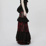 Andromeda Ruffled Lace Skirt - Black - PunkRave