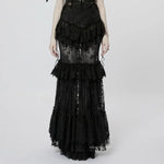 Andromeda Ruffled Lace Skirt - Black - PunkRave