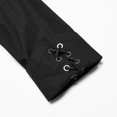 Asphyxia Button-up Shirt With Buckles (Black No. 1) - PunkRave