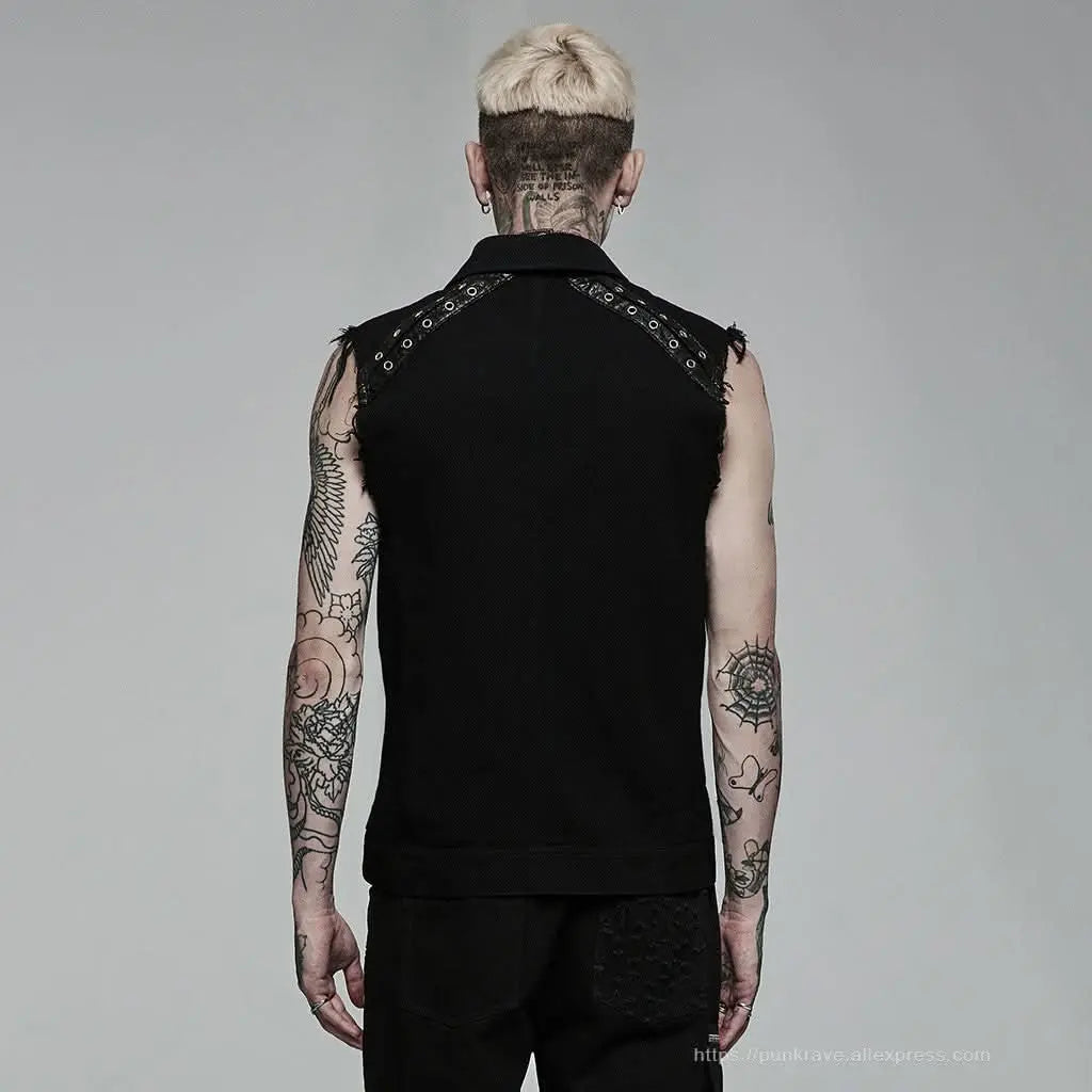 Axel Button-up Sleeveless Shirt - PunkRave