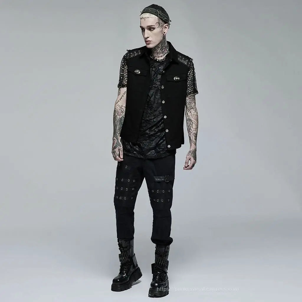Axel Button-up Sleeveless Shirt - PunkRave