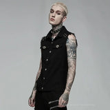 Axel Button-up Sleeveless Shirt - PunkRave