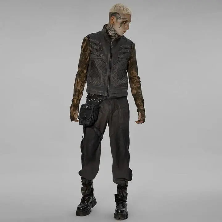 Beelzebub Biker Vest (Gray) - PunkRave