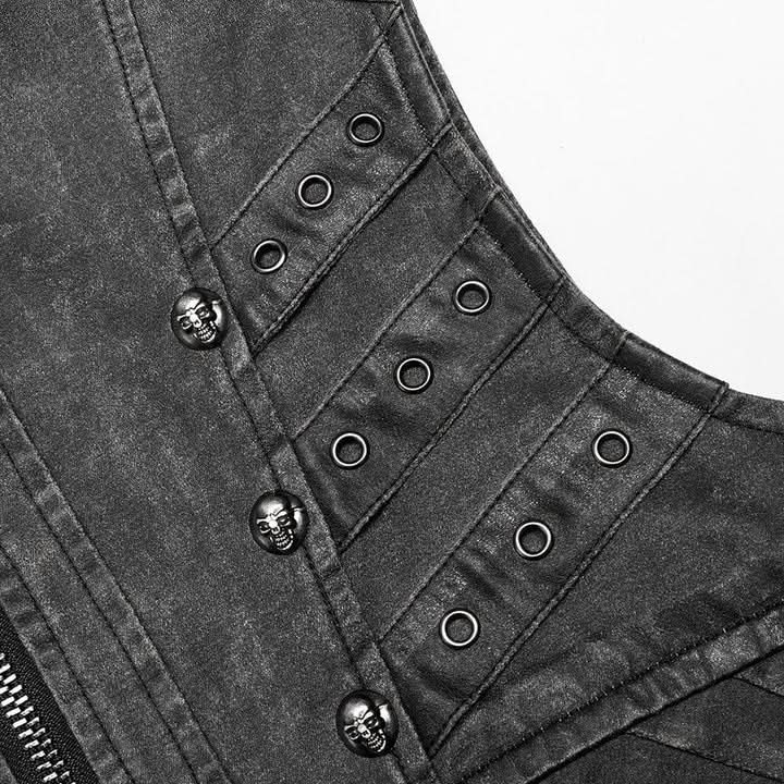 Beelzebub Biker Vest (Gray) - PunkRave