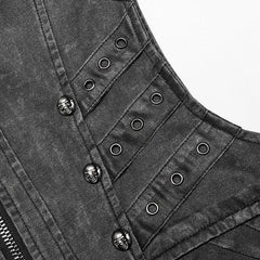 Beelzebub Biker Vest (Gray) - PunkRave